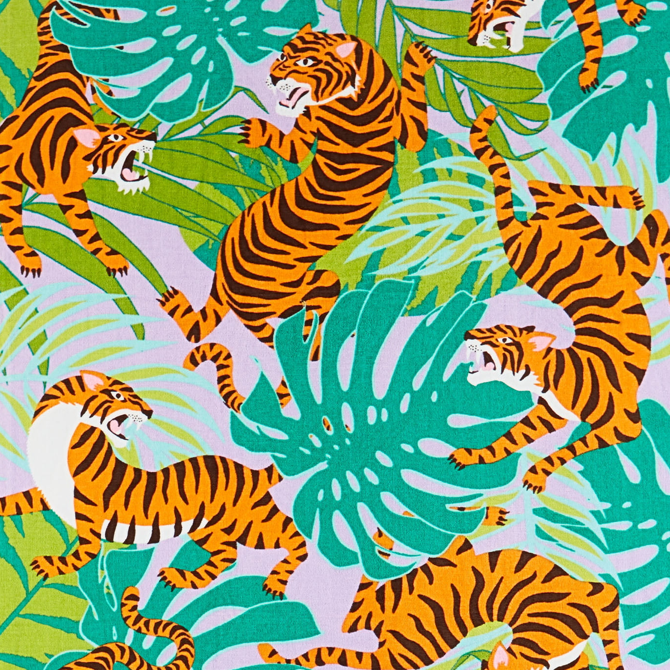 Tiger Line Art Beach Towel by Maryna Lohvynenko - Pixels