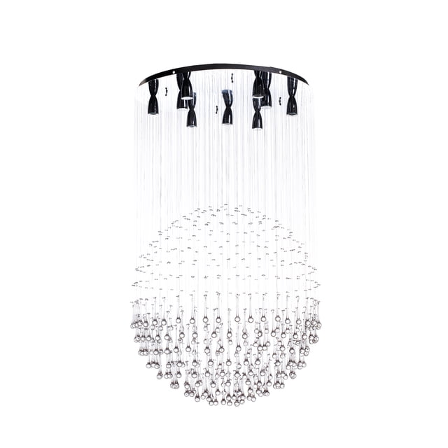 Candil de Cristal Cortado Gamalux Williams Krystal Esfera con Gota 70 cm de 9 Luces