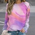 thumbnail image 2 of Sweatshirt For Womens Crewneck Colorful Marble Pattern Hoodies Teen Girls Cute, 2 of 7
