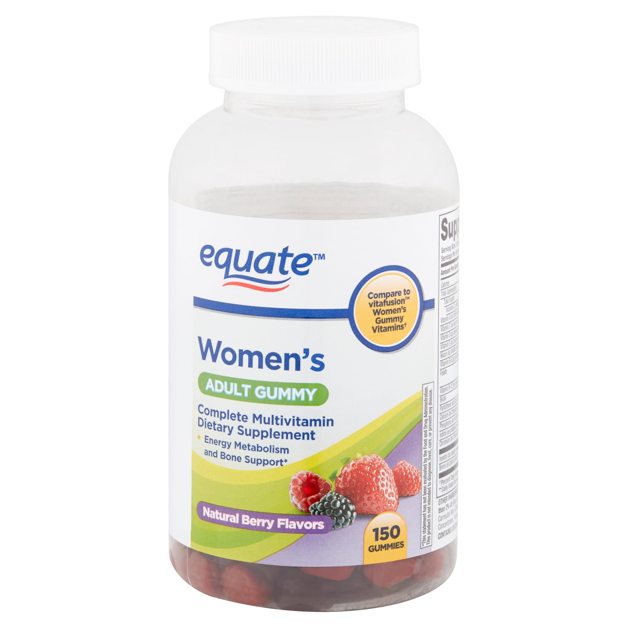 Equate Women's Natural Berry Flavors Adult Gummies, 150 Count