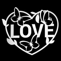 Acrylic Love Heart 3D Acrylic Mirror Wall Sticker Butterfly Mirrors Wall Decor Letter Wall Art Decals DIY Mural Removable for Home Wall Cabinet Living Room Bedroom Decorations Silver 11.81x9.84Inch