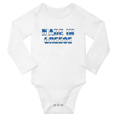 

Made In Greece Baby Long Sleeve Bodysuit Clothes (White 18 Months)