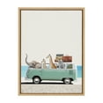 thumbnail image 2 of Kate and Laurel Sylvie Summer Animal Adventures Framed Canvas Wall Art by July Art Prints, 18x24 Natural, Zoo Animal Beach Van Wall Decor, 2 of 6