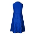thumbnail image 6 of qolati Summer Dresses for Women 2024 Casual Button Down Shirt Dress Fashion Loose Sleeveless High Low Hem Flowy Mini Dress, 6 of 7