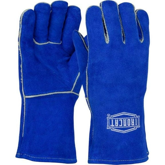 PIP Industries B1030710 Ironcat Insulated Select Cowhide Welding Womens All Leather Gloves, Blue - Small
