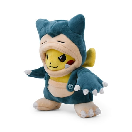 SeekFunning 8 Pokemon Plush Toy, Pikachu Cosplay Snorlax Stuffed Animal Pokemon Toy for Kids Gifts, Age 3+