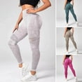 thumbnail image 6 of TNOBHG Sports Pants Women Yoga Pants Tie Dye Print Ruched Tummy Control Workout Running Leggings, 6 of 8