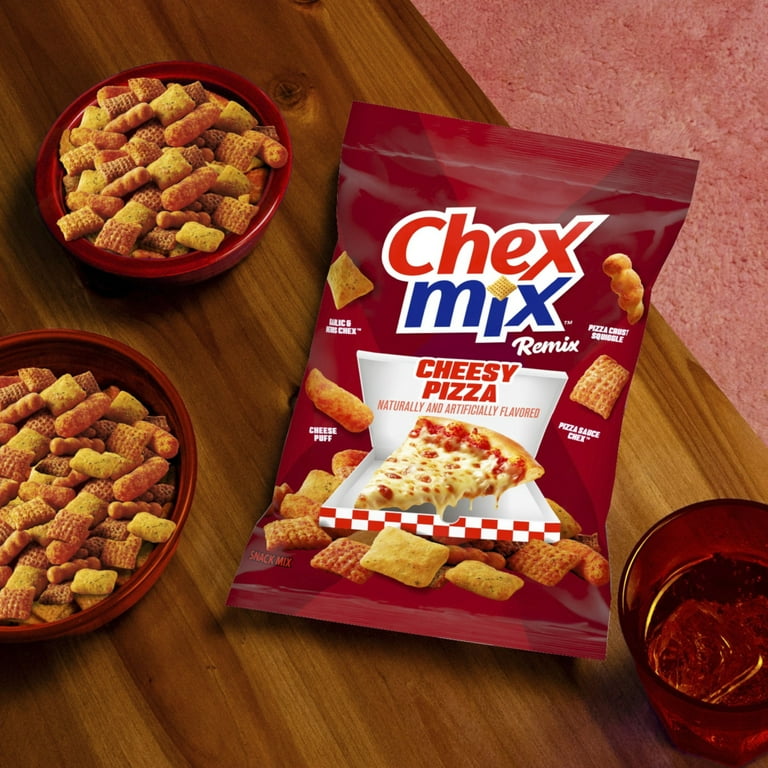 Chex Mix Remix Cheesy Pizza Flavor, Savory Snack Bag, 11 oz