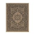 thumbnail image 5 of GAD - Classical Sisal-Inspired Indoor Outdoor Area Rug, Medallion, Bordered, Geometric Pattern, Fade and Stain Resistant 6'7"x 6'7" - Black-Natural, 5 of 5
