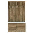 thumbnail image 5 of Wood Coat Rack, Storage Shoe Cabinet, with Clothes Hook, with Sponge Pad Product, Multiple Storage Racks, bedroom, porch wardrobe storage rack, Light Colour, 5 of 11