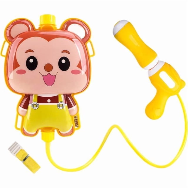 Kids Water Backpack Gun with 1000ml Large Capacity - Cute Cartoon Animal Water Blaster Toy (Panda/Frog/Pig/Husky) for Outdoor Summer Play & Parent-Child Activities (Size 8.66 Inch)