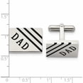 thumbnail image 3 of Stainless Steel Polished Enameled Dad Rectangle Cufflinks (14 X 20) Made In China -Jewelry By Sweet Pea, 3 of 6