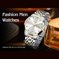 thumbnail image 4 of TAXAU Gold Sliver Mens Watches Diamond Watches For Men Big White Dial Watches Gold Sliver Stainless Steel Strap Watches Men Day Date Watches Waterproof Watches Dress Watches Business Casual Watches, 4 of 10