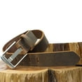 thumbnail image 3 of Titanium Wide Pin Distressed Leather Belt by Nickel Smart®- Durable, USA Made Casual Men's Belt, 3 of 9