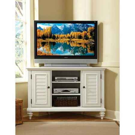 Home Styles Bermuda Brushed White Corner Tv Stand Walmart Com