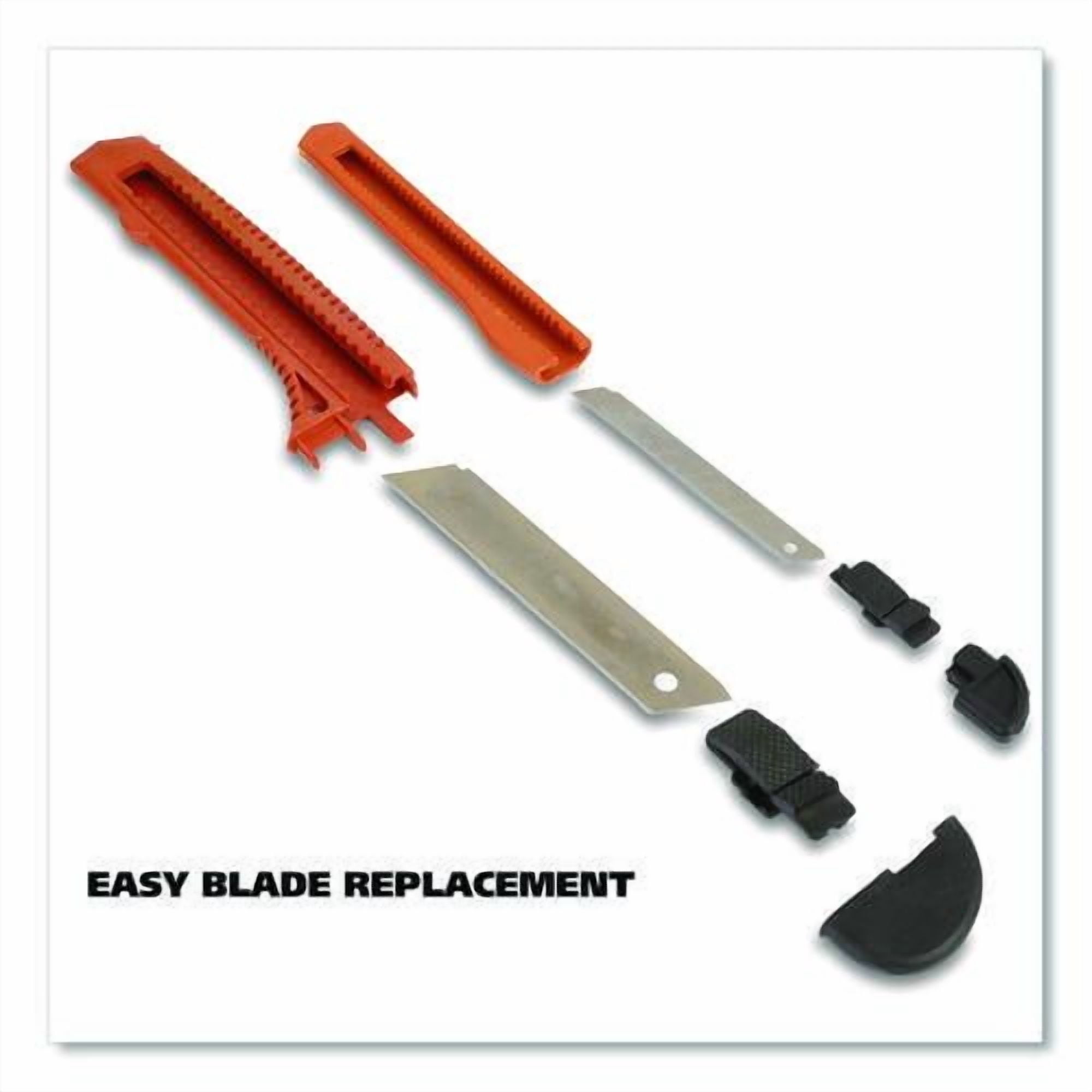 Snap-Off Utility Knife Set, 9 mm Knife, 18 mm Knife, Orange/Black | Bundle of 10