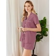 thumbnail image 4 of Ekouaer Womens Cotton Pajamas Set Classic Short Sleeve Pjs Set Soft Button Down Sleepwear Loungewear, 4 of 6