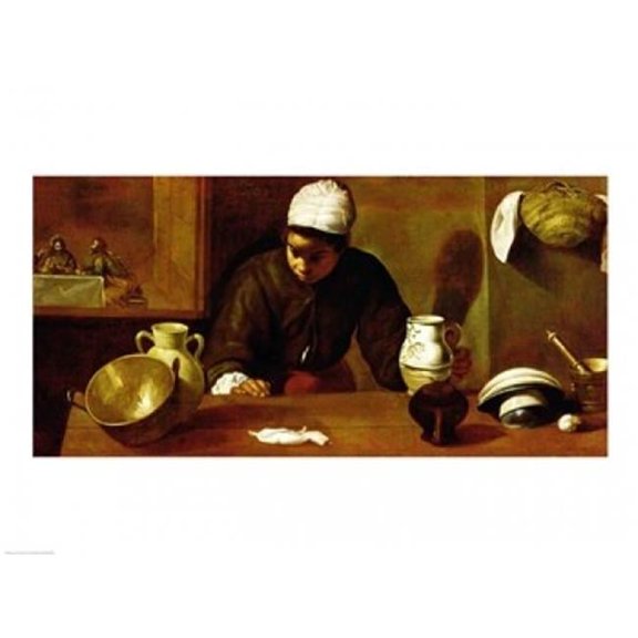 Kitchen Maid with The Supper at Emmaus C.1618 Poster Print by Diego Velazquez - 36 x 24 in. - Large