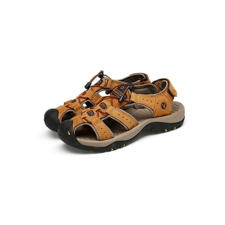 

Crocowalk Mens Waterproof Comfortable Fisherman Sandals Non-Slip Hollow Out Hiking Sandal Water Soft Elastic Band
