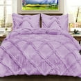 thumbnail image 4 of BedDecor 400TC 100% Egyptian Cotton 5PC Lilac Oversized King Size Diamond Ruffle Duvet Cover Set, 4 of 4