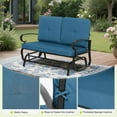 thumbnail image 5 of SOLAURA 2-Person Outdoor Swing Glider Chair Bench Loveseat Cushioned Sofa,Blue, 5 of 8