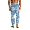 thumbnail image 7 of Men's Camouflage Pajama Pants with Pockets & Drawstring - Cuffed Jogger Sleep Bottoms for Men, Elastic Waist Soft Lightweight Lounge Homewear Blue XL, 7 of 7