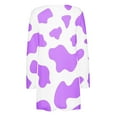 thumbnail image 4 of DDAPJ pyju Lightweight Cardigans for Women Plus Size Cow Printed Long Sleeve Open Front Cardigan Tops Fall Thin Jacket with Pockets Light Purple XL, 4 of 6