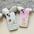 thumbnail image 3 of Cute Colorful Cartoon Bear Ice Cream Cat Rabbit Rainbow Smile Face Water Ripple Folds Phone Case Compatible with iPhone Case (Ice,iPhone 14), 3 of 9
