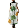 thumbnail image 2 of Uootdi Robes Tablier pour Femmes Col Rond Sans Manches Imprimé Floral Poche Robes Maxi Boho Légères Amples Robes Chasuble Cadeau, 2 of 7