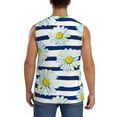 thumbnail image 4 of Bingfone Daisy Striped Nautical Pattern Men's Tank Tops Workout Sleeveless Tee Shirts Running Beach Tanks for Men-X-Large, 4 of 8