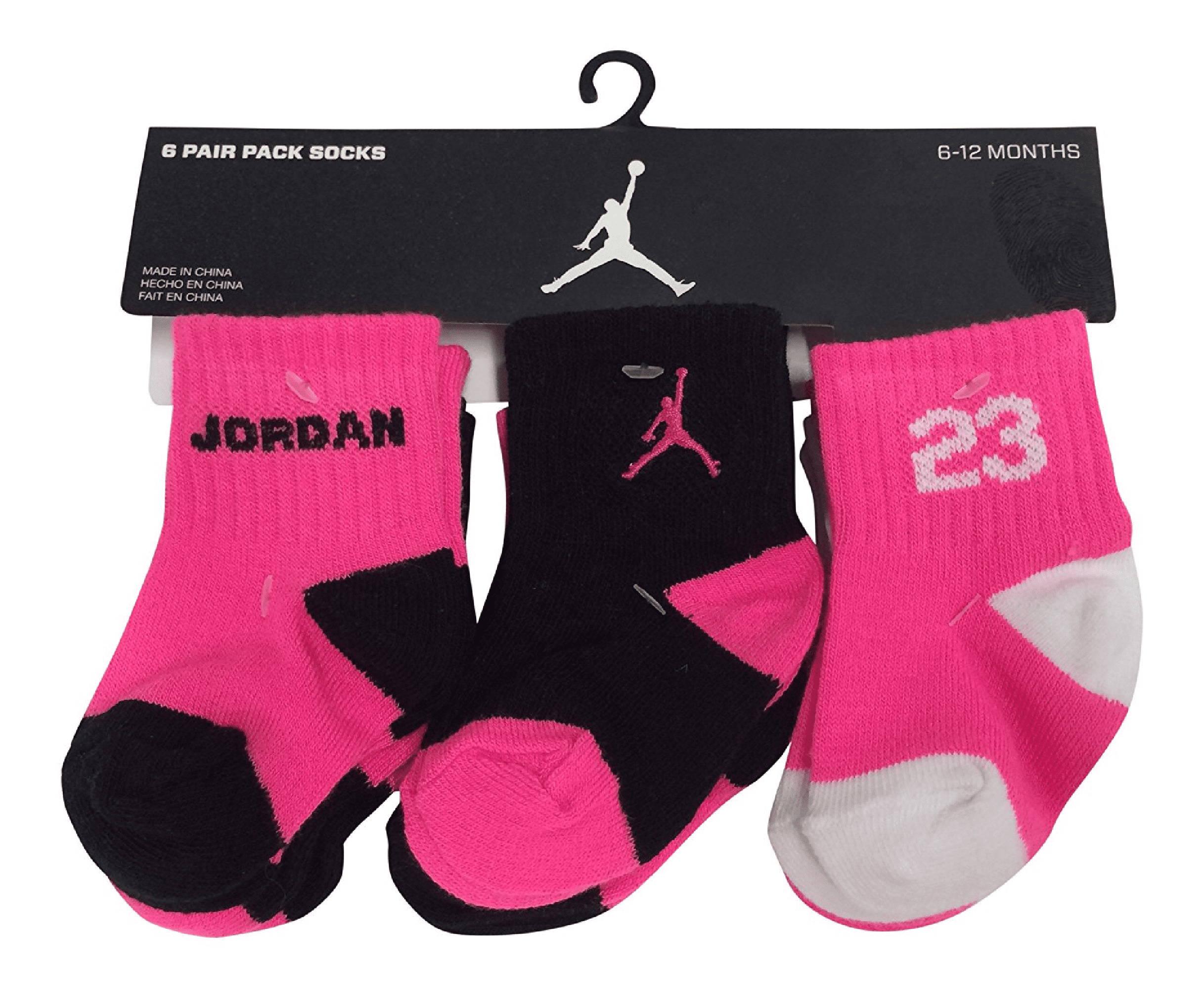 Nike Nike Jordan 23 Baby Girl's Quarter Crew Socks 6 Pair, 3C7C shoe