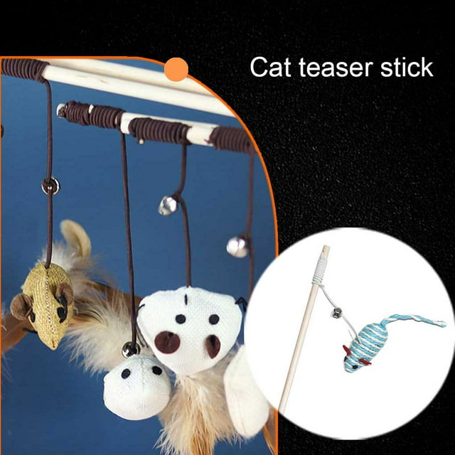 Jouets Interactifs pour Animaux de Compagnie Mignon Drôle Chat Teaser Imperméable et Réutilisable Animaux Bâton Simulation Légère Souris Bâton de Bois Animaux de Compagnie Réutilisables Accessoires Panier / Boule