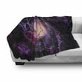 thumbnail image 3 of Galaxy Soft Flannel Fleece Throw Blanket, Purple Nebula Cloudy Stardust Cluster Digital Print of a Galaxy in Space Image, Cozy Plush for Indoor and Outdoor Use, 50" x 70", Black Purple, by Ambesonne, 3 of 6