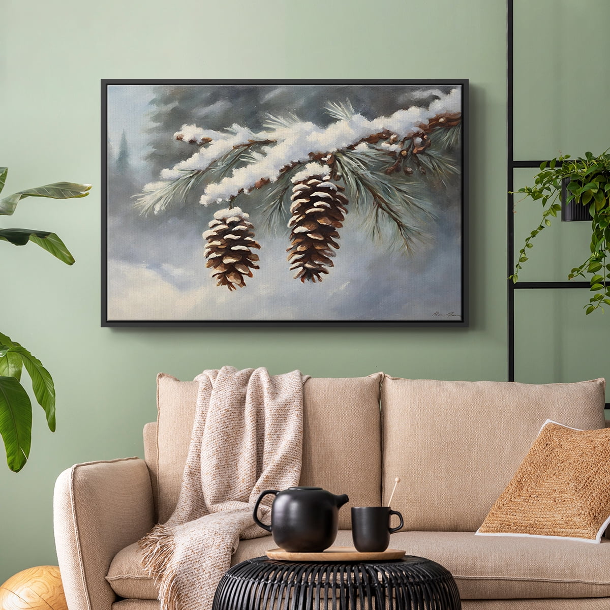 Vintage Landscape-CXCVIII By Wexford Home Framed in Black Wood Gallery Wrapped Canvas 17 in. x 25 in.