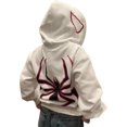 thumbnail image 1 of ORUYROP Chandail à Capuchon à Fermeture Éclair Intégrale à Imprimé Araignée, Veste à Capuchon Graphique à Lettres à Imprimé Araignée Y2k, Manteau de Survêtement Mode Gothique Punk Hip-Hop, 1 of 7