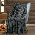 thumbnail image 2 of Halloween Bat Blanket, Halloween Flannel Throw Blankets, Halloween Blankets and Throws, Spooky Blanket, Grey, 50 x 60 inches, 2 of 6