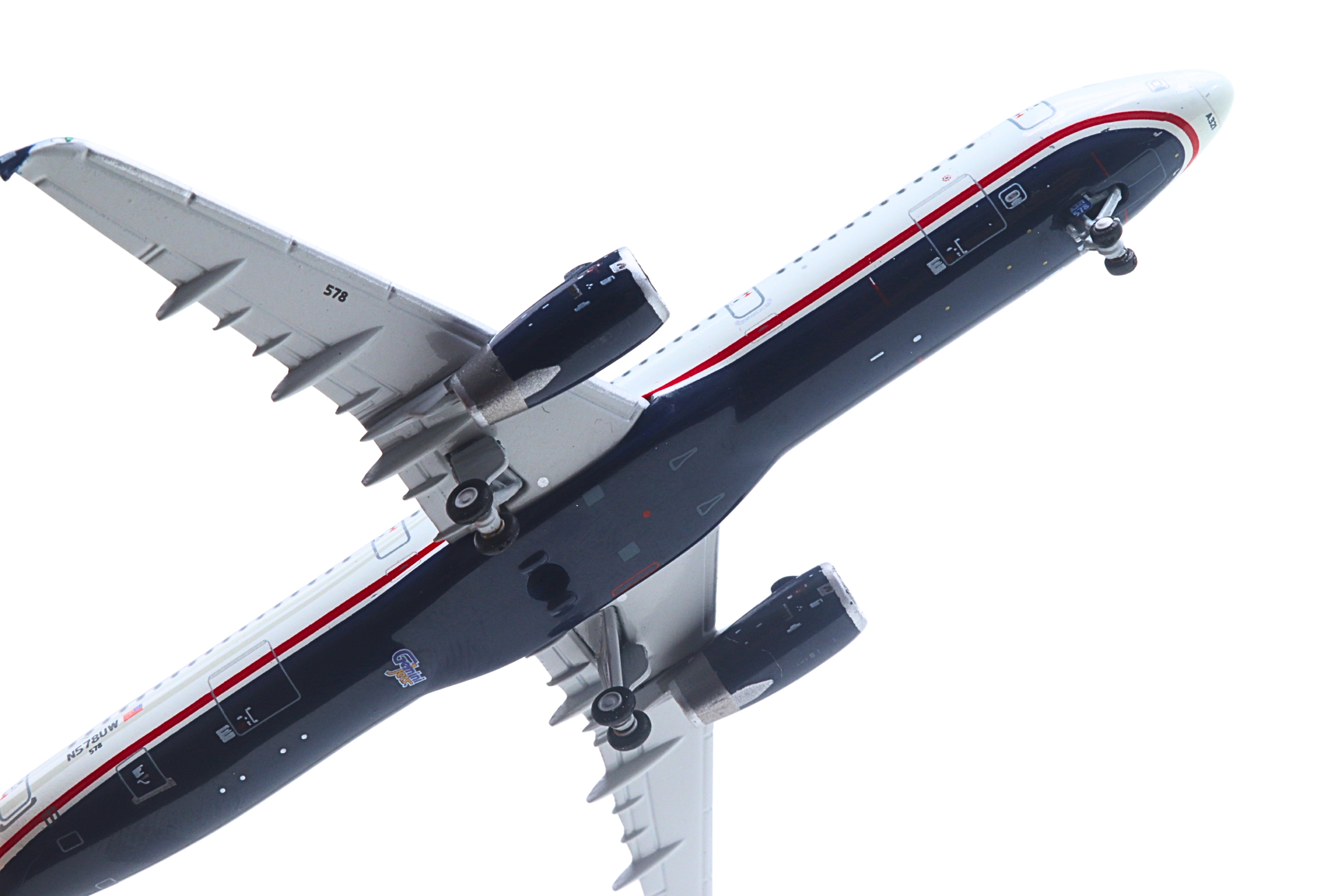 Airbus A321 Commercial Aircraft "American Airlines - US Airways Heritage Jet" (N578UW) White with Blue Tail 1/400 Diecast Model Airplane by GeminiJets