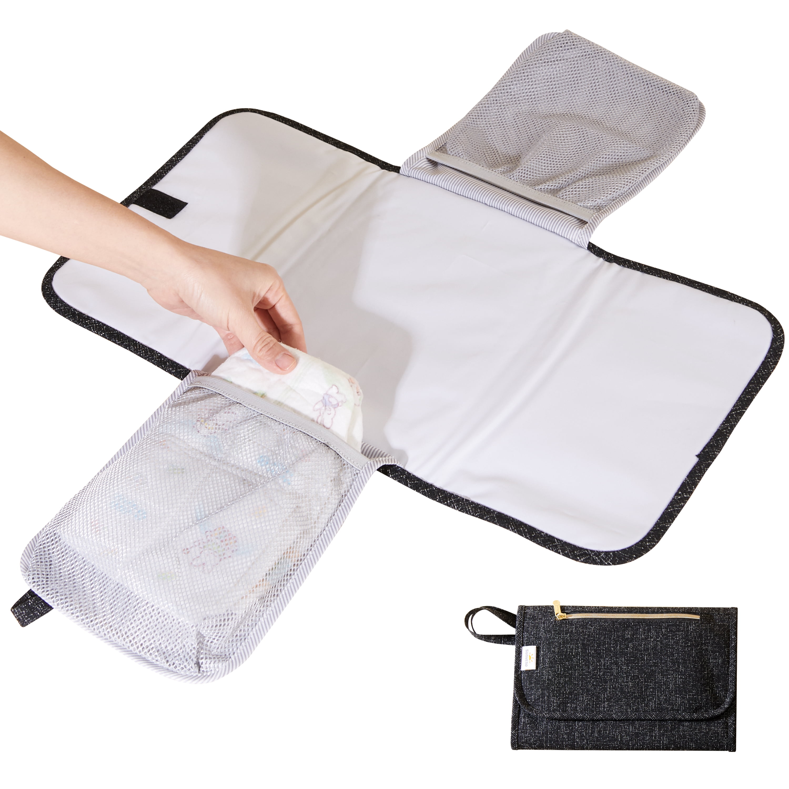 Sunveno Foldable Diaper Backpack, Wide Opening, Large Back Pack, Disposable Diaper Bags