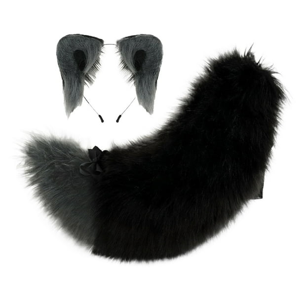 Conjunto de diademas con orejas de animales de estilo japonés con cola Accesorios de cosplay para fiestas de Halloween y eventos de disfraces