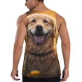 thumbnail image 3 of Bixox Sunset Daisy Dog Pattern Men's Gym Tank Tops Workout Sleeveless T-Shirts Athletic Muscle Tank Training Bodybuilding Shirts,S-4XL, 3 of 7