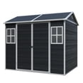 thumbnail image 7 of Jopath 8ft x 6ft Resin Outdoor Storage Shed Waterproof Shed with Two Windows and Lockable Door, Tool Shed with Floor for Garden Patio Backyard Black, 7 of 7