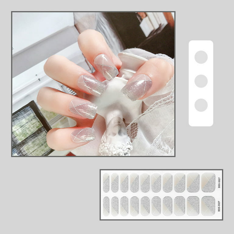 Semicured Gel Nail Stickers UV/LED Lamp Required 20 Gel Nail
