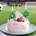 thumbnail image 4 of Birthday Candles，Soccer Birthday Decorations，Soccer Cake Topper, Wedding Cakes, Anniversaries, Party Celebrations, Birthday Decorations (Green White), 4 of 6