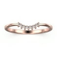 thumbnail image 1 of 0.10ct Crescent Diamond Moissanite 10K Rose GoldWedding Band, 1 of 4