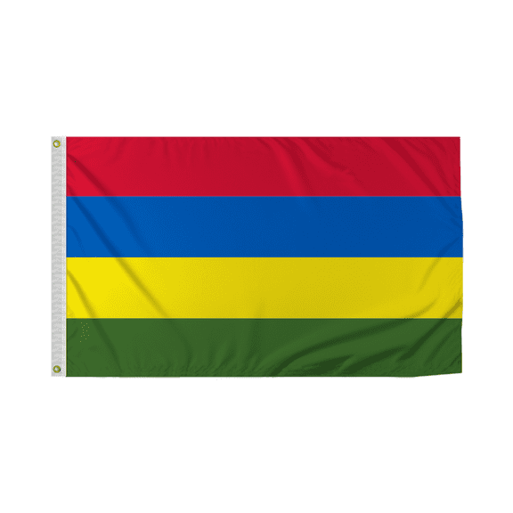 Promopatriot Mauritius Country Flag 3x5 Ft Outdoor Nylon Double Stitched Edges Canvas Header Brass Grommets 3'x5' Mauritius