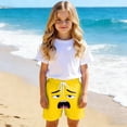 thumbnail image 7 of LIIPEE Girls Shorts Casual Elastic Waist Pockets Cartoon Graphic Printed Shorts Lightweight Beach Shorts Summer Comfortable Breathable Soft Daily Cute Shorts,Yellow,9-10 Years, 7 of 7