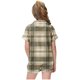 thumbnail image 4 of Odeerbi 2-12 Años Niños Niñas Pijama de Verano de Satén Con Solapa de Muesca Camisas de Manga Corta Pantalones Cortos Conjunto Suave Estampado Retro de Cuadros Ropa de Dormir, 4 of 6