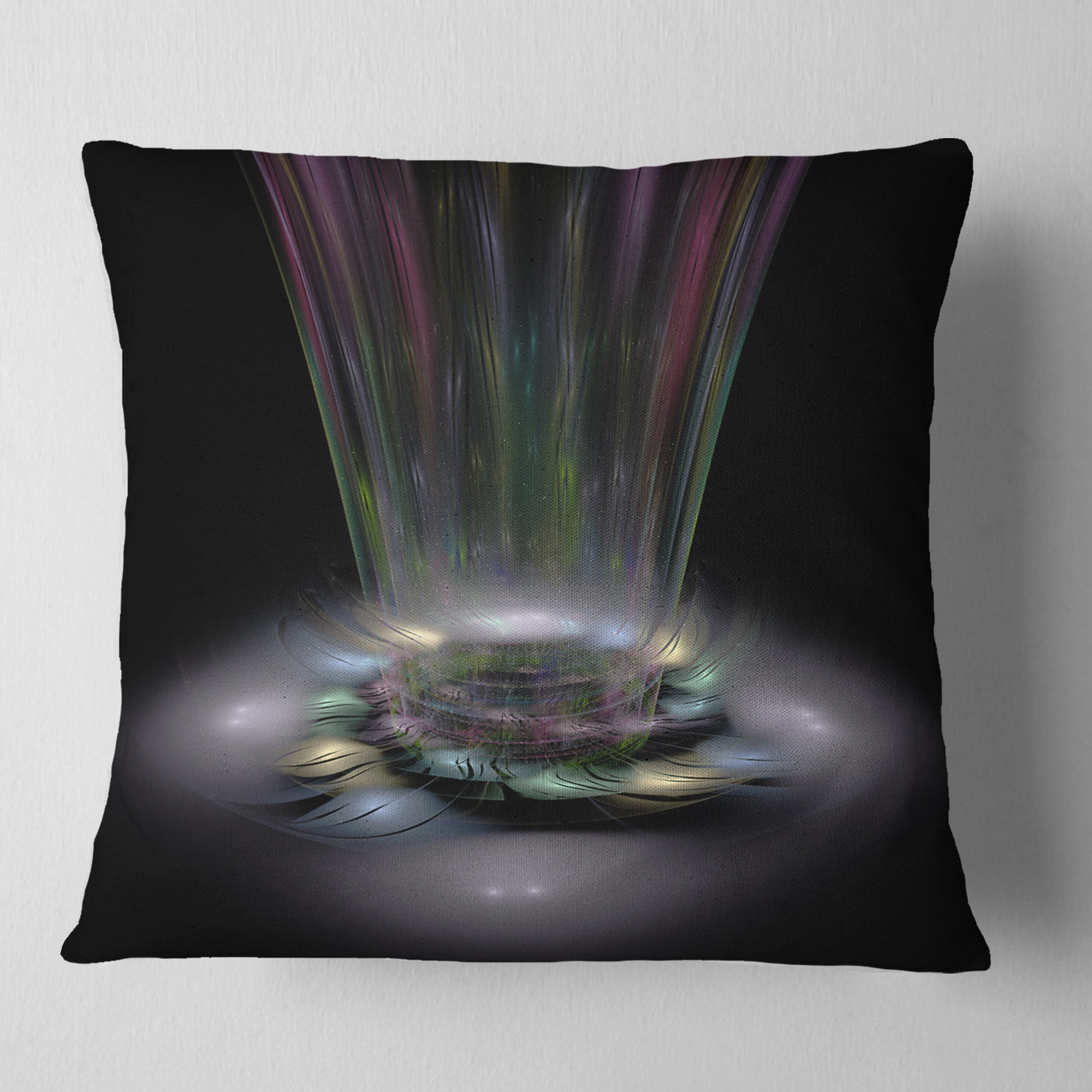 Designart Shiny Colorful Abstract Flower Theme - Flower Throw Pillow - 18x18