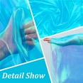 thumbnail image 5 of About 4.4 Yard(4m) Iridescent Holographic Gauze Fabric About 59 Inch Wide Laser Polyester Fabric Solid Sheer Polyester Fabric Bolt for Wedding Dress Decoration DIY Crafts Deep Sky Blue, 5 of 6