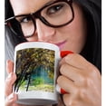 thumbnail image 2 of 3drose, Gold Foliage on a Tree Framing a Turquoise Colored Lake, 15oz Two-tone Red Mug, 2 of 6